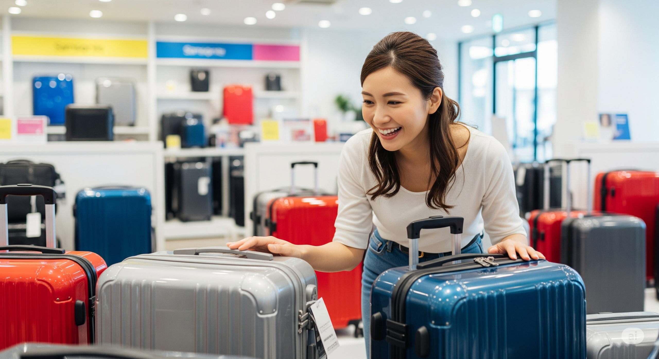 サムソナイトのスーツケースのアウトレット品はお得？購入時の注意点